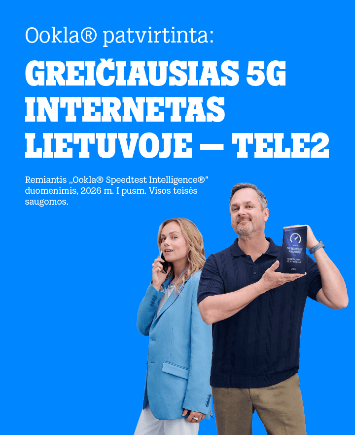 Verslo atstovai teigia, kad TELE2 Verslui siūlo žemiausią kainą  *Palyginus su kitais ryšio operatoriais.   *Remiantis 2026 m. gegužės 18–25 d. atliktu UAB „Norstat“ tyrimu.