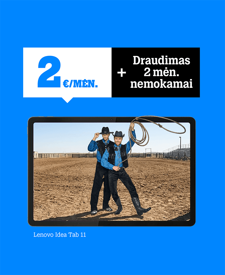Lenovo Idea Tab 11 2 €/mėn. + Draudimas 2 mėn. nemokamai