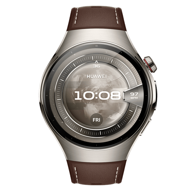 Išmanusis laikrodis Huawei Watch 5, LTE (46 mm), Titanium Case, Brown Composite Strap